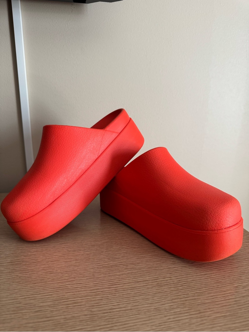 Platform Slip-On Crocs in Bright Orange